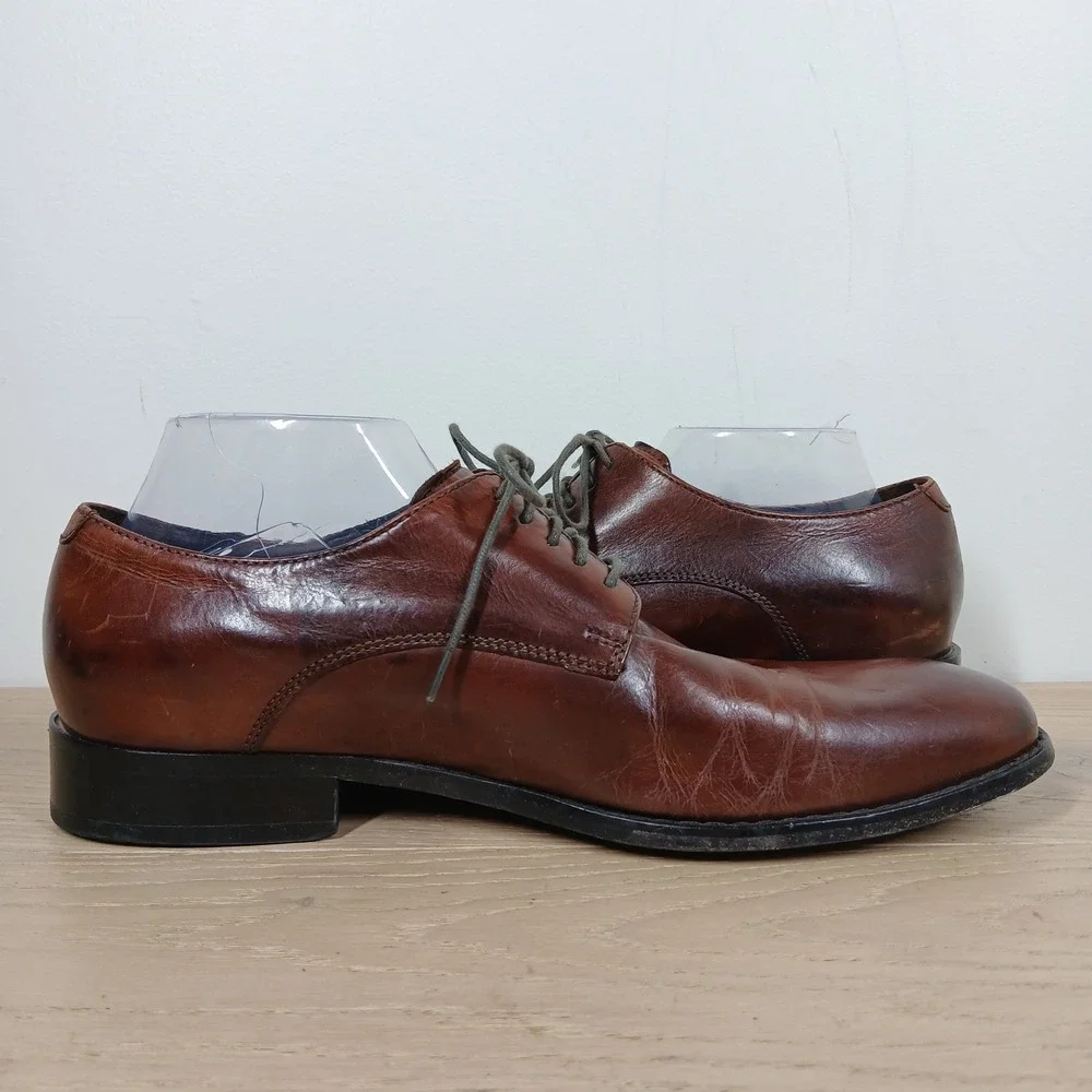 Cole Haan Oxfords Men 10 Brown Leather Lace Up Dress Office Business Classic
